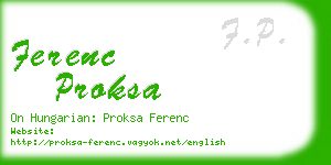 ferenc proksa business card